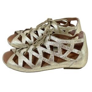 Gentle Souls by Kenneth Cole Brielle Sandal 5.5 Metallic Gold Leather Gladiator